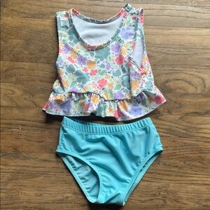 Floral Ruffle Tankini Set girls size 6-7 years